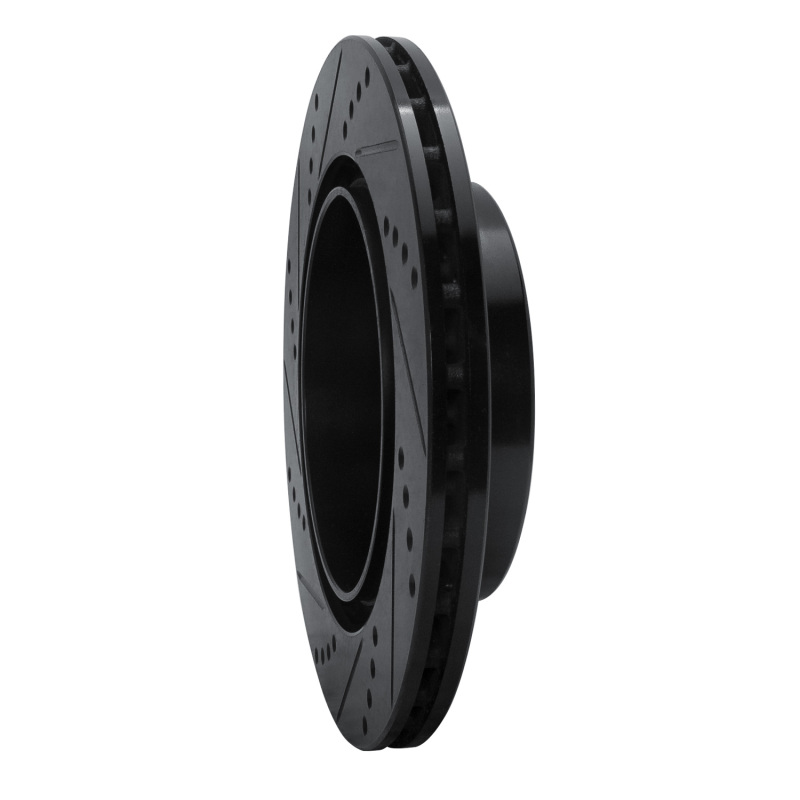 Mitsubishi Lancer Brake Rotor (1) - Rear Right - R1 Concepts - Drilled & Slotted - Black - `03-`06